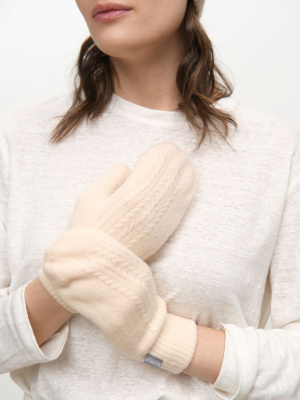 Варежки из кашемира 30121 кремовый
