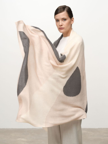 Палантин из кашемира 09043 жасмин-кремовый