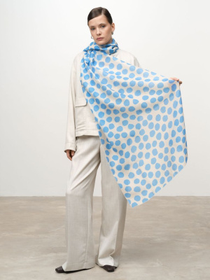 Палантин из тенселя 12025 голубой