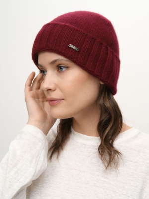 Шапка из кашемира 04247 бордовая