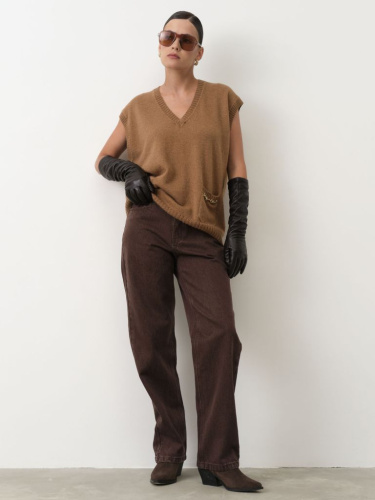 Джемпер из верблюжьей шерсти 06127 рыжий