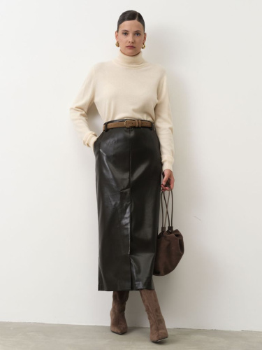 Водолазка женская из кашемира 12068 кремовая