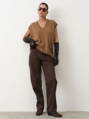 Джемпер из верблюжьей шерсти 06127 рыжий