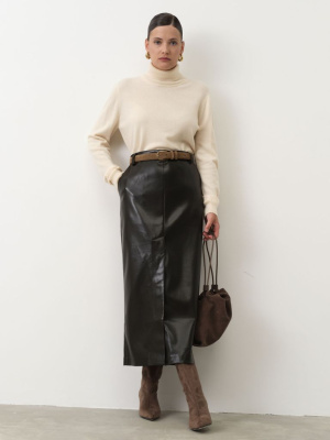 Водолазка женская из кашемира 12068 кремовая