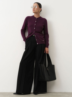 Кардиган из кашемира 08179 пурпурный
