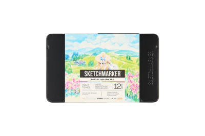 Набор карандашей акварельные Sketchmarker "Пастельные оттенки", 12 цветов, жестяной пенал