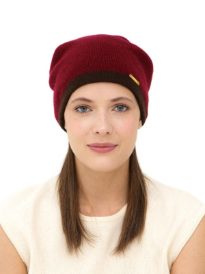 Шапка из кашемира 04186 бордовая
