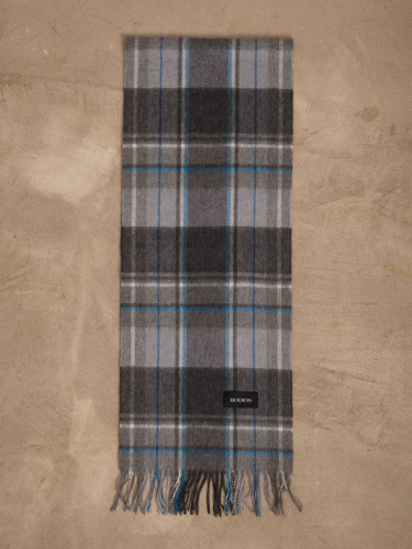 Шарф из кашемира 12218n серо-голубой