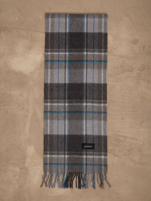 Шарф из кашемира 12218n серо-голубой