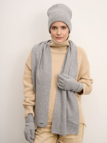 Шарф из кашемира 03135 серо-голубой