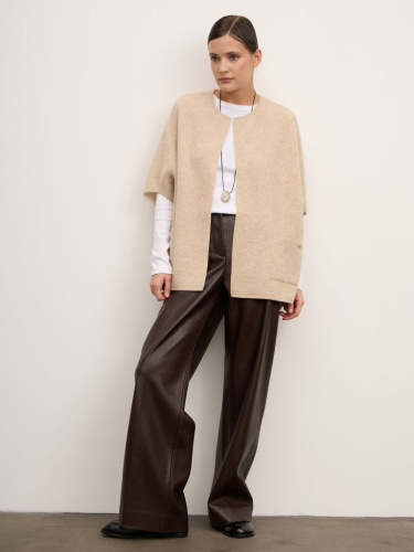 Пончо из кашемира 08469 латте-белое