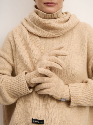 Перчатки из кашемира 31100 бежевые