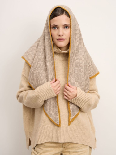 Косынка из кашемира 16-24-213-0C капучино-золото