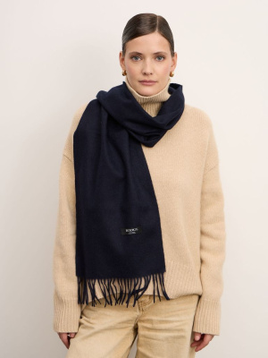 Шарф из кашемира 12219n темно-синий