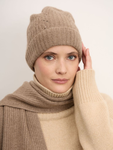 Шапка из кашемира 15-23-205-0C капучино