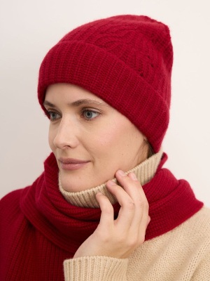 Шапка из кашемира 15-23-205-0C бордо