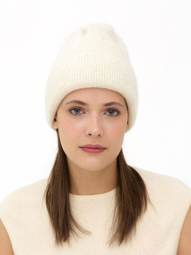 Шапка из монгольской шерсти двойная 4Т11011 бежевая