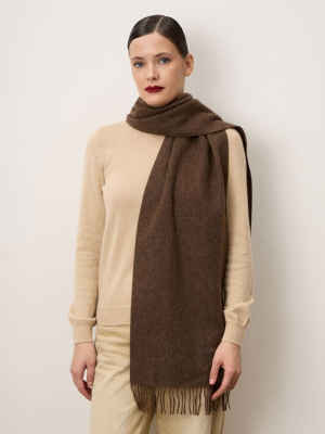 Шарф из шерсти 12042 коричневый
