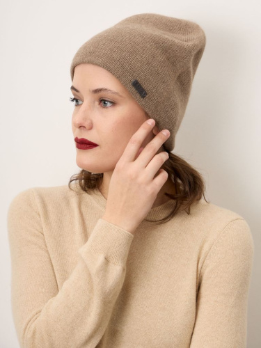 Шапка из кашемира 15-14-019-0C капучино