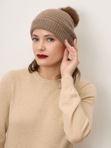 Шапка из кашемира 15-24-401-0C капучино