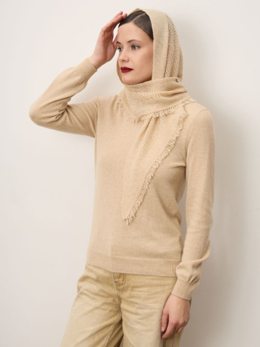 Косынка из кашемира 16-24-215-0C бежевая