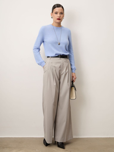 Джемпер из кашемира женский 01-21-001-0C пыльно-голубой