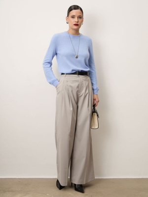 Джемпер из кашемира женский 01-21-001-0C пыльно-голубой