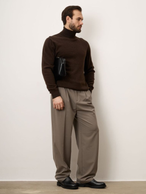 Водолазка мужская из пуха яка 5031 темно-коричневая