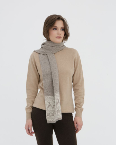 Шарф из шерсти яка UL OL5 серый