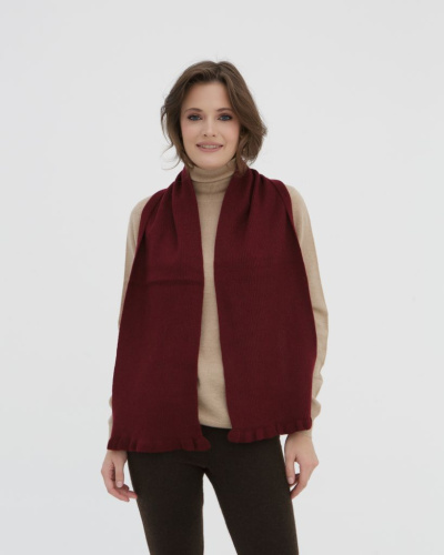 Шарф из кашемира HR бордовый