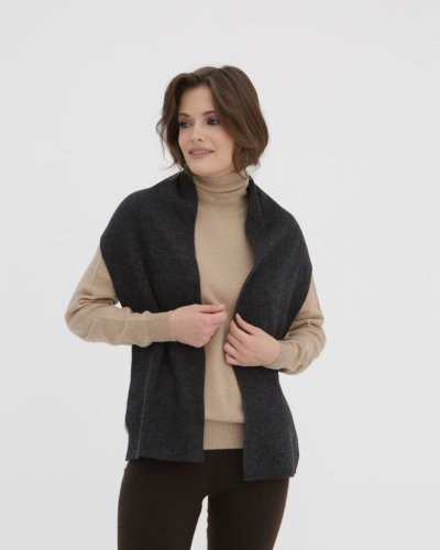 Шарф кашемировый антрацит