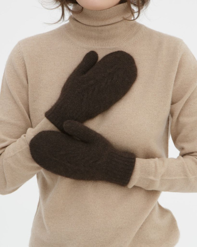 Варежки из пуха яка ULkos темно-коричневый