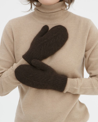 Варежки из пуха яка ULkos темно-коричневый