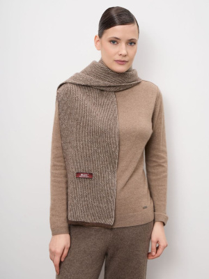 Шарф из шерсти UL Geo коричневый