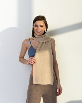 Шарф кашемировый бежевый