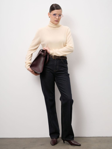 Водолазка из кашемира женская 12266 кремовая