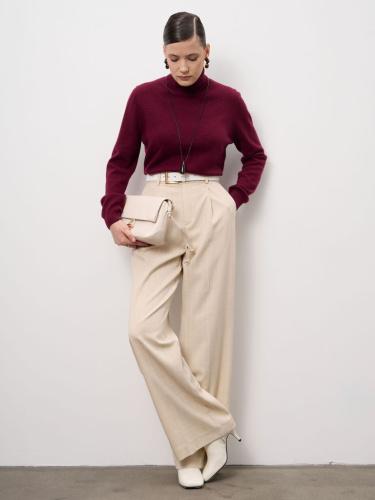 Водолазка из пуха яка женская 12266 бургунди