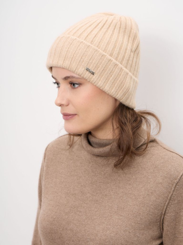 Шапка из кашемира 04336 бежевая