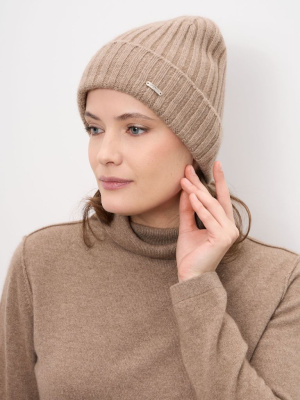 Шапка из кашемира 04336 капучино