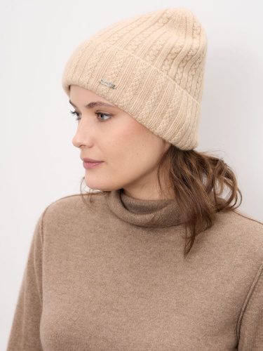 Шапка из кашемира 04337 бежевая