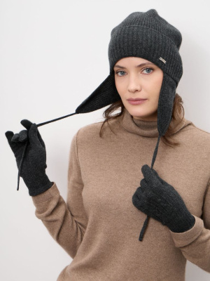 Шапка из кашемира 04341 графит