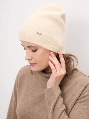 Шапка из кашемира 04286 кремовая