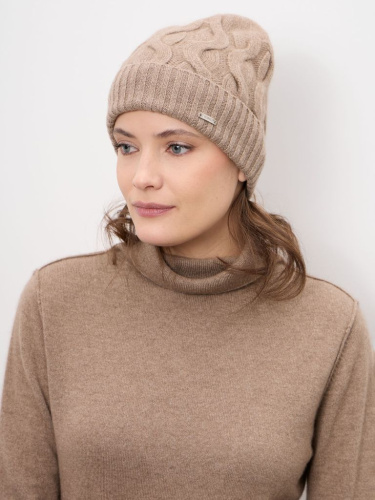 Шапка из кашемира 04343 капучино