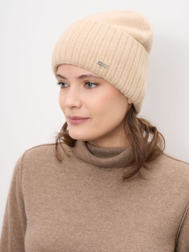 Шапка из кашемира 04301 бежевая