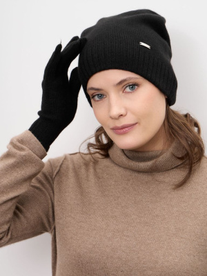 Шапка из кашемира 04286 черная
