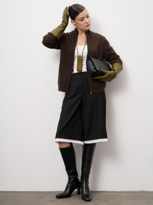 Кардиган из пуха яка женский 08482 темно-коричневый