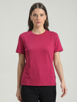 Футболка из льна 2882 бордо