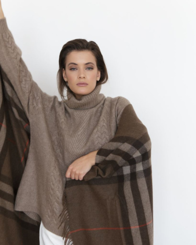 Плед из пуха яка 15070 коричневый