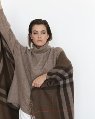 Плед из пуха яка 15070 коричневый