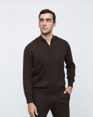 Джемпер из пуха яка 08336 темно-коричневый